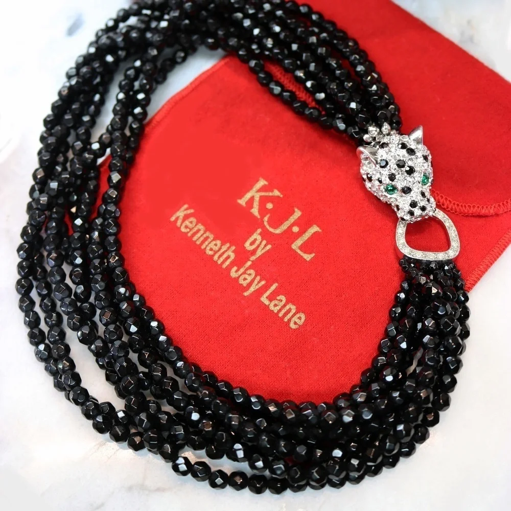 ⚜️ Vintage Kenneth Lane Bookpiece Leopard Necklace